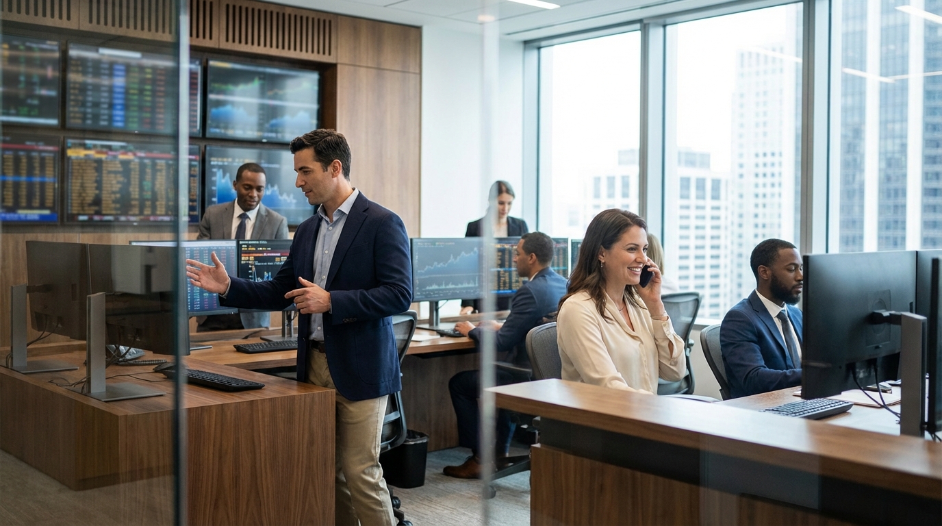 Photoreal market activity visual for liquidity section