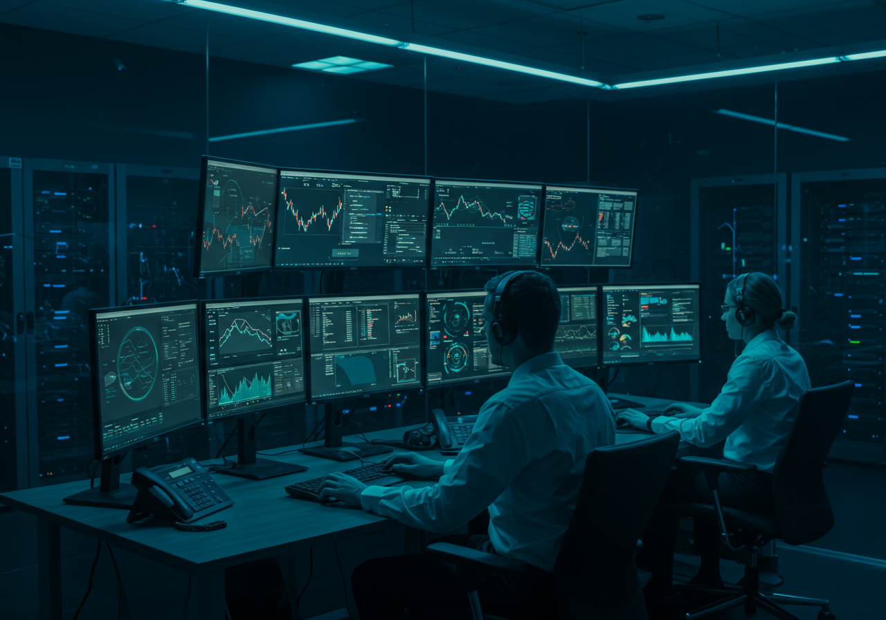 Enterprise cybersecurity operations center with real-time monitoring
