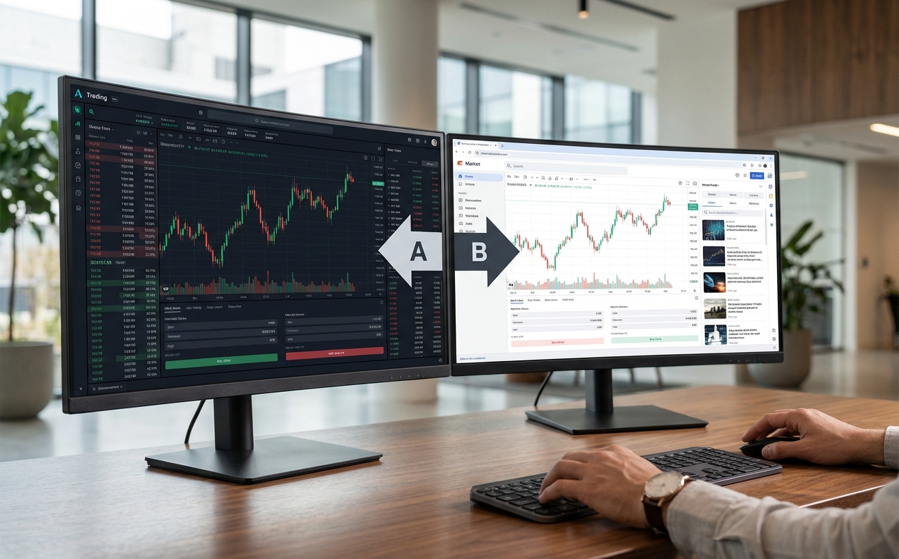 Side-by-side comparison of trading platforms