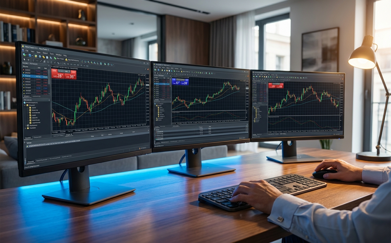 MetaTrader 5 platform running on professional trading setup