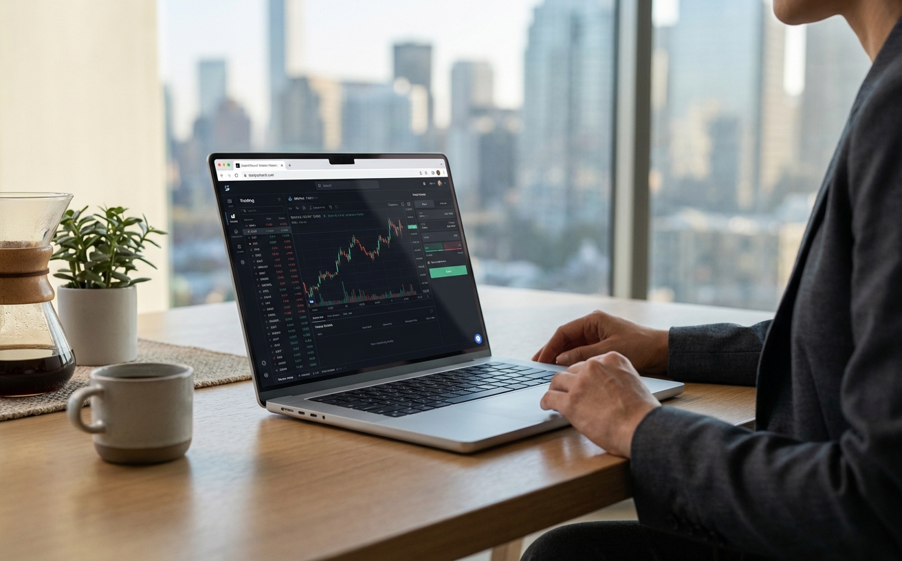 Browser-based WebTrader platform on modern device