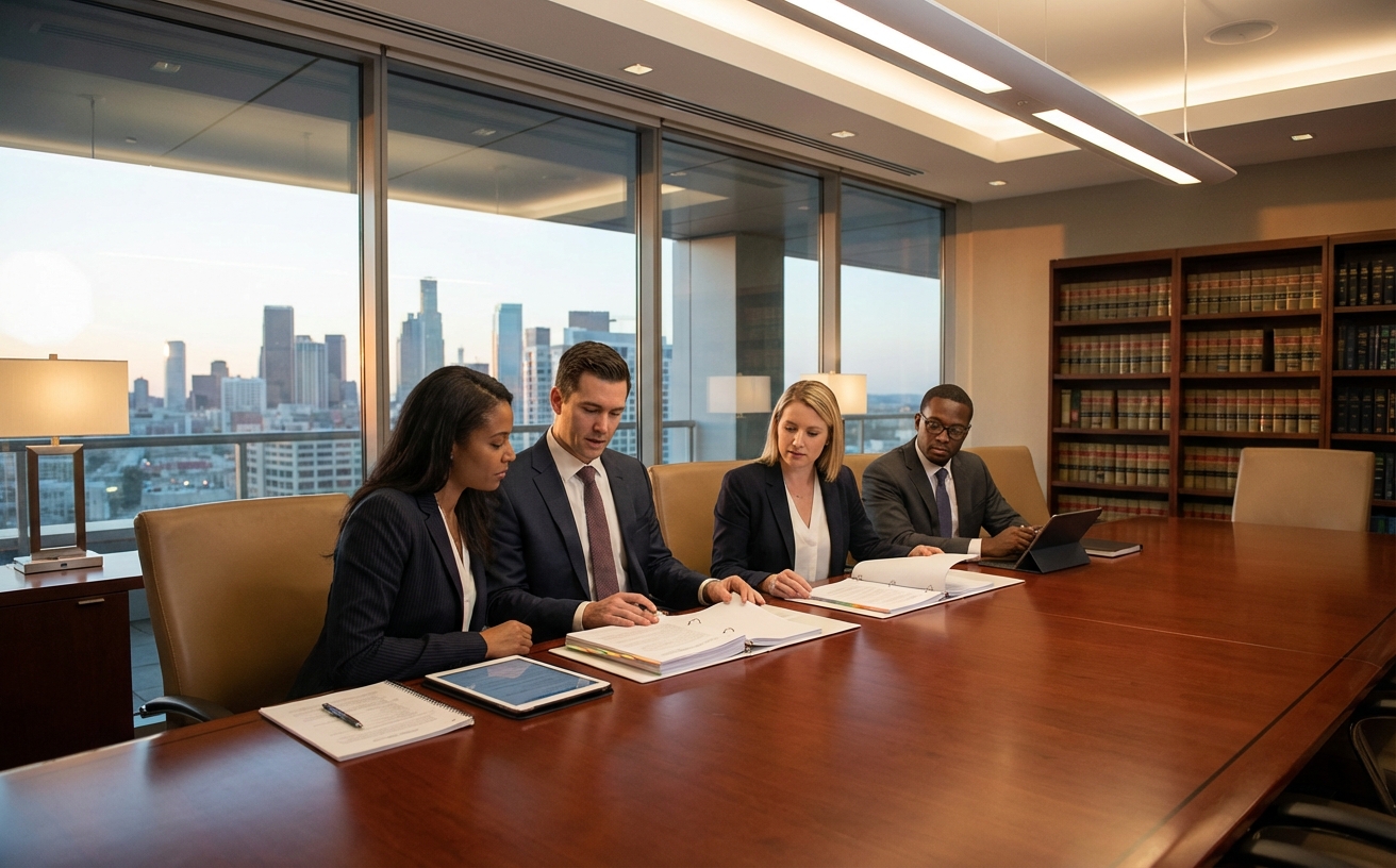 Corporate compliance office with regulatory professionals