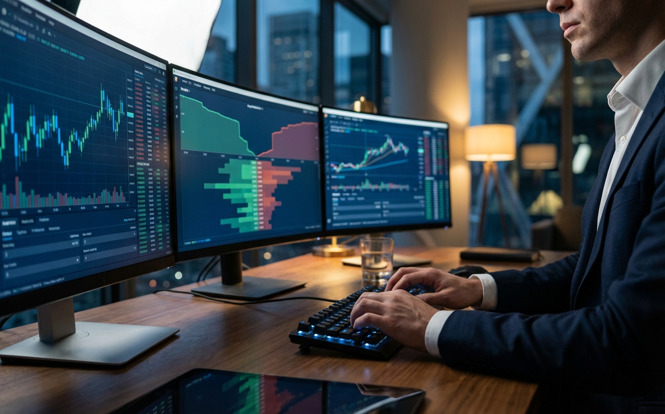 Active trading session with live market data and order execution