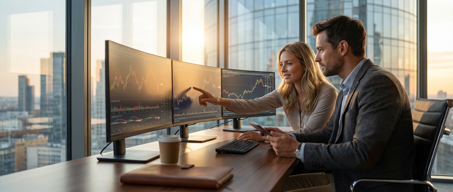 Professional trader workspace visual