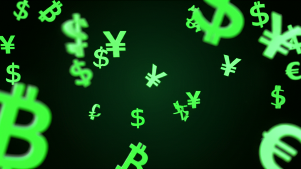 Abstract currency symbols background